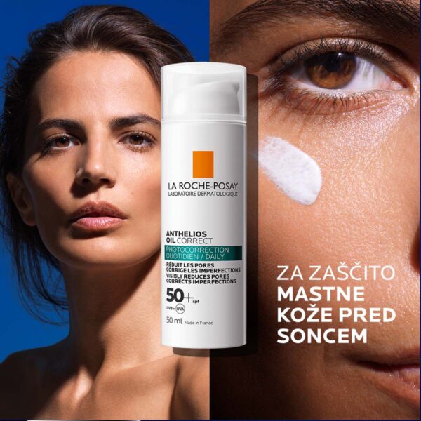 LRP ANTHELIOS OIL CORRECT Gel krema za zaščito mastne kože pred soncem SPF50+, 50 ml