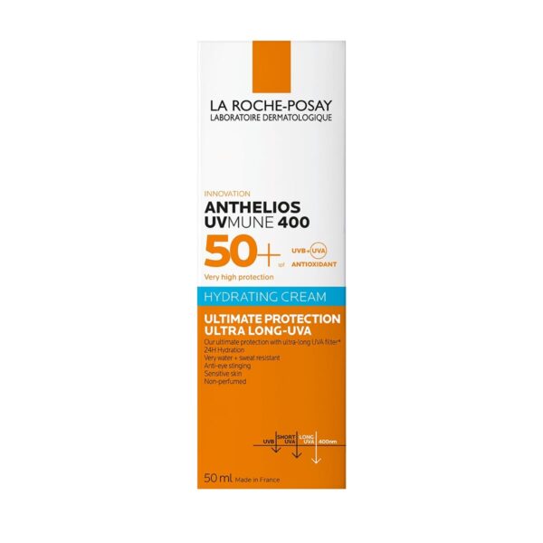 LRP ANTHELIOS UVMUNE 400 Vlažilna krema za zaščito pred soncem SPF50+, 50 ml