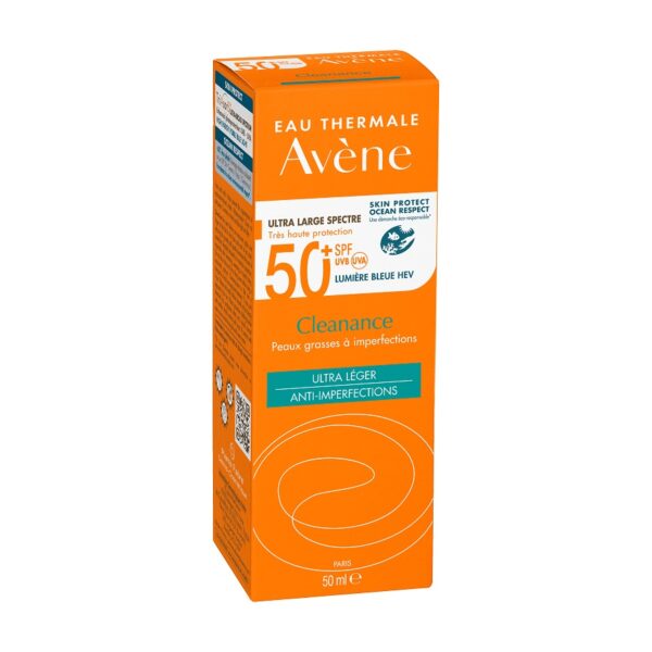 Avene Cleanance Sun zelo visoka zaščita pred soncem ultra lahka krema ZF50+, 50 ml