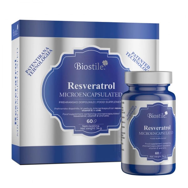 Biostile Resveratrol mikroenkapsuliran, 60 kapsul