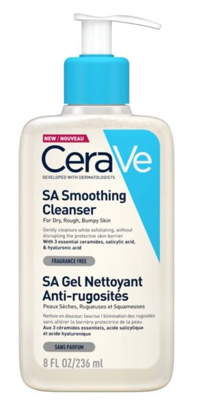 Cerave Sa Smoothing gel za čiščenje suhe in grobe kože, 236 ml