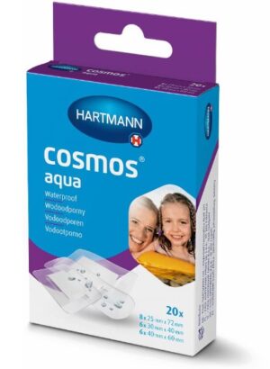 Cosmos Aqua obliž za rane vodoodporen 3-velikosti, 20x