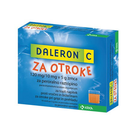 Daleron C za otroke, zrnca za peroralno raztopino - 20 vrečk