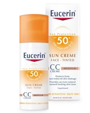 Eucerin Sun, obarvana CC krema za zaščito obraza pred soncem ZF 50+, medium