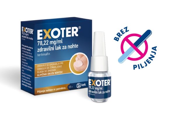 Exoter 78,22 mg/ml zdravilni lak za nohte, 3,3 ml