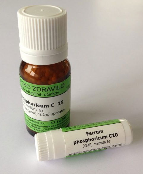 Ferrum phosphoricum C15, kroglice - 1 g