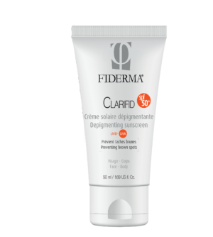 Fiderma Clarifid depigmentacijska sončna krema za zmanjševanje in preprečevanje hieprpigmentacij, za obraz in telo ZF50+, 50 ml