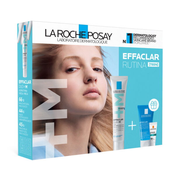 LRP EFFACLAR Teen rutina za nego mastne kože, nagnjene k nepravilnostim (40 ml + 50 ml + 3 ml)