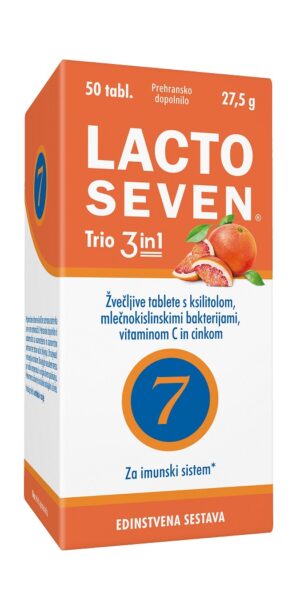 Lactoseven Trio 3v1, 50 žvečljivih tablet