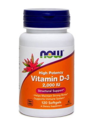 NOW Vitamin D-3 2000 IE, 120 kapsul