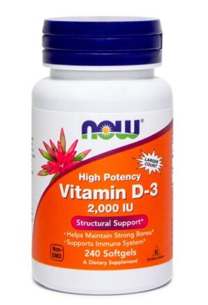 NOW Vitamin D-3 2000 IE, 240 kapsul