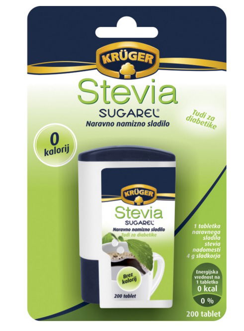 Namizno sladilo Kruger Stevia Sugarel, v tabletah