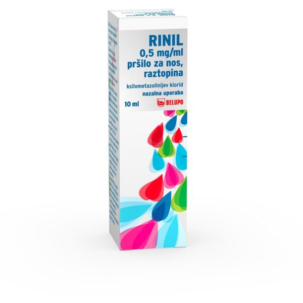 Rinil 0,5 mg / 1 ml pršilo za nos, 10 ml