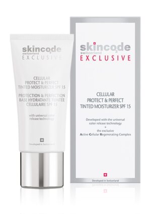 Skincode Exclusive Cellular Protect & Perfect Tinted SPF 15 obarvana krema za zaščito in popoln ten, 30 ml