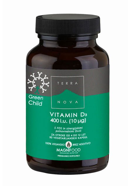 Terranova Vitamin D3 za otroke 400iu, kapsule