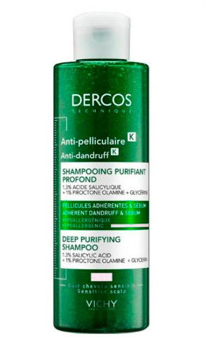 Vichy Dercos Anti-Dandruff K piling šampon proti lepljivemu prhljaju in sebumu, 250 ml