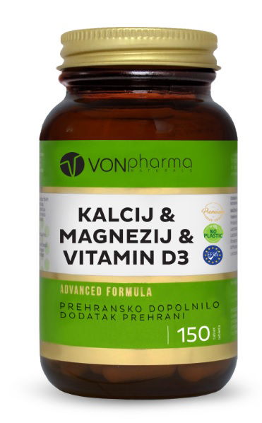 Vonpharma Kalcij & Magnezij & Vitamin D3, 150 tablet