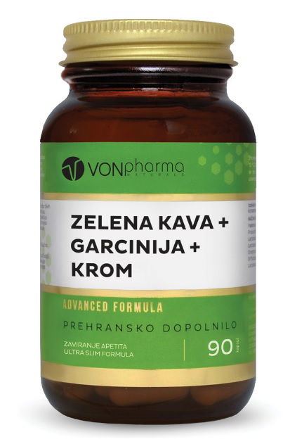 Vonpharma Zelena kava + Garcinija + Krom, 90 kapsul