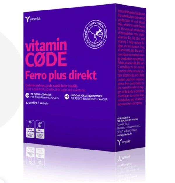 Yasenka vitamin Code Ferro Plus Direkt, 20 vrečk