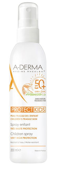 A-derma Protect Kids, pršilo za zaščito pred soncem ZF50+