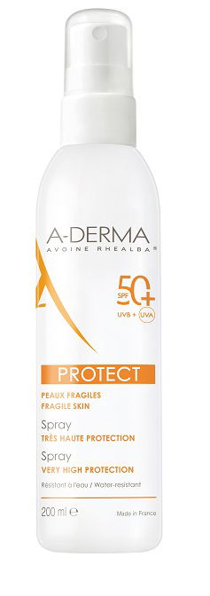 A-derma Protect, pršilo za zaščito pred soncem ZF50+