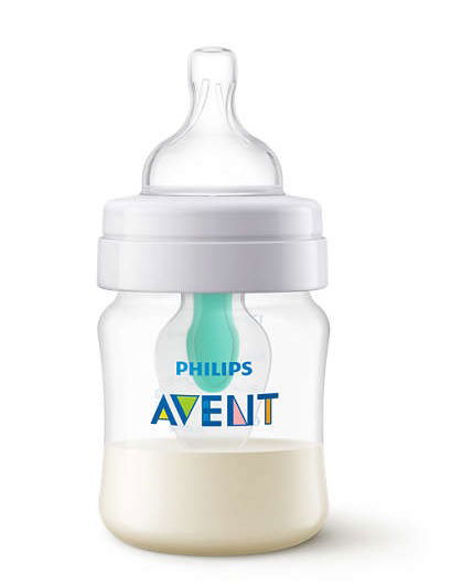 Avent, steklenička s silikonskim cucljem z ventilom AirFree - 125 ml