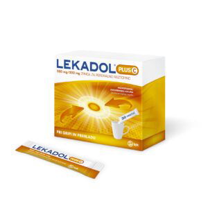 Lekadol plus C 500 mg/300 mg, zrnca za peroralno raztopino, 30 vrečk 