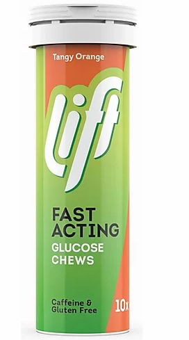 Lift Fast Acting, 10 glukoznih tablet - pomaranča