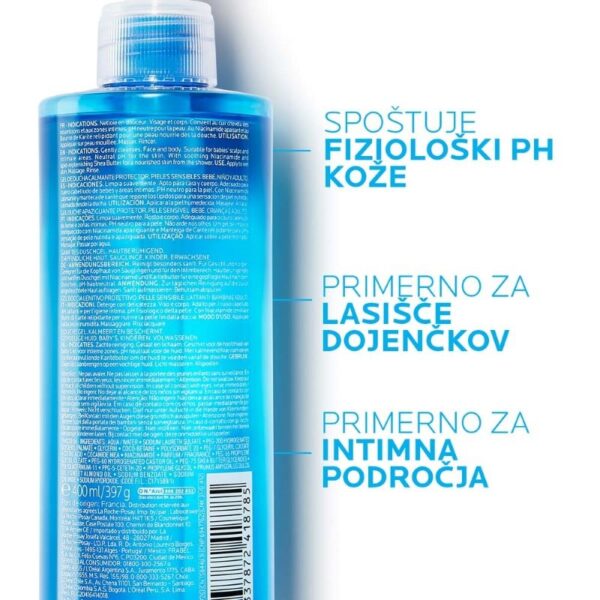 LRP Lipikar Gel Lavant, pomirjevalni gel za prhanje - 400 ml