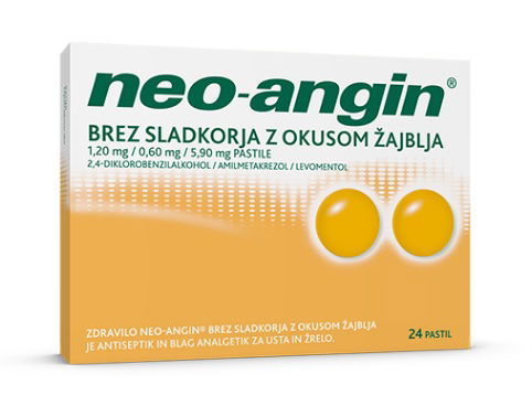 Neo-angin brez sladkorja, pastile z okusom žajblja