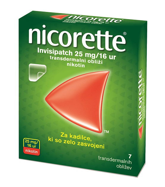 Nicorette Invisipatch 25 mg/16 ur, transdermalni obliži