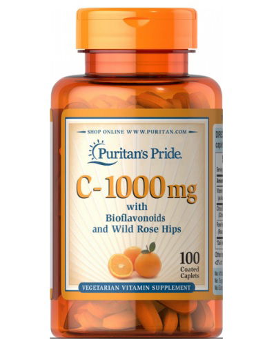 Puritans Pride Vitamin C 1000mg z bioflavonoidi in šipkom, tablete