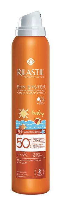 Rilastil Sun Baby PPT, zaščitno transparentno pršilo SPF50+