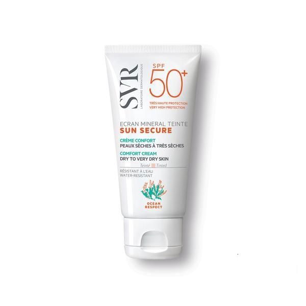 SVR Sun Secure Ecran SPF50+, obarvana mineralna krema - suha/zelo suha koža