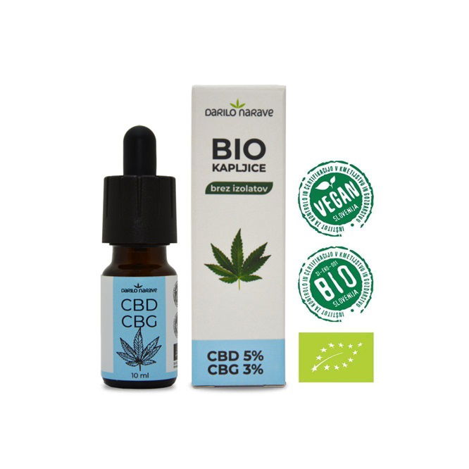 BIO CBD+CBG kapljice 500+300 mg, 10 ml