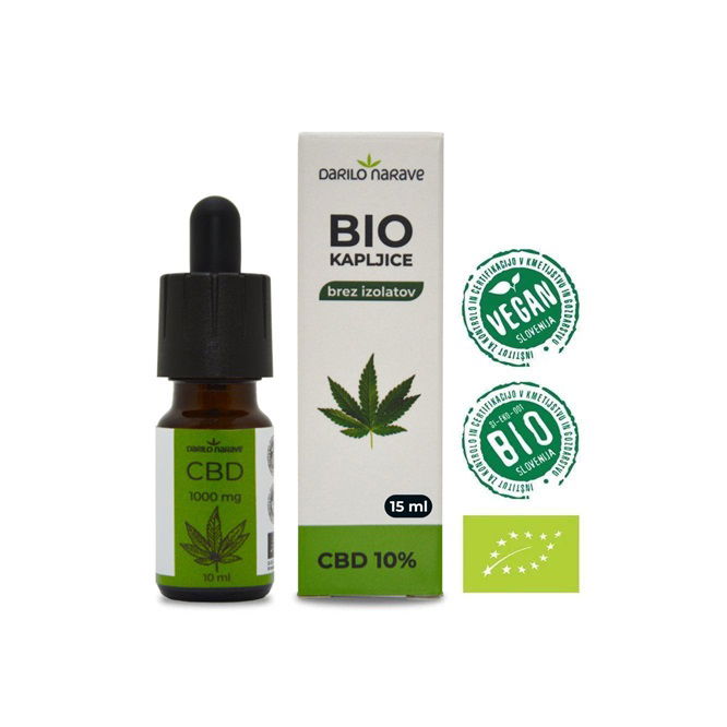 BIO CBD kapljice 1500 mg 10%, 15 ml