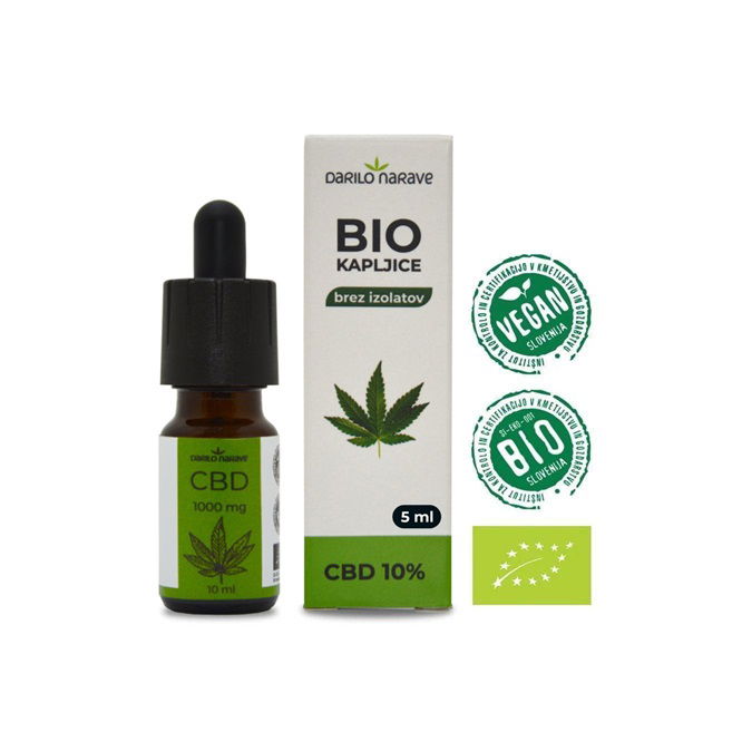 BIO CBD kapljice 500 mg 10%, 5 ml