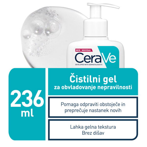 Cerave čistilni gel za kožo nagnjeno k nepravilnostim, 236 ml