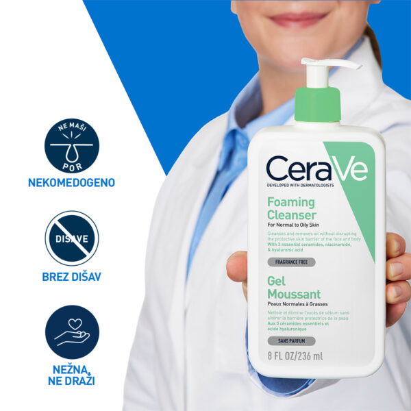 CeraVe peneči čistilni gel, 236 ml