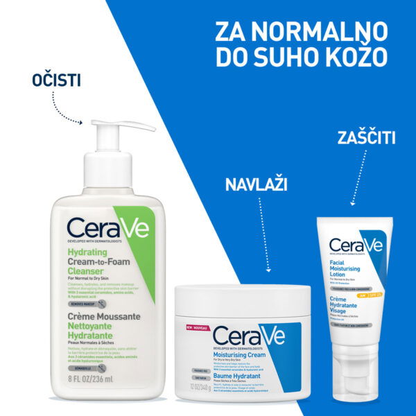 Cerave vlažilna kremno-penasta čistilna emulzija, 236 ml