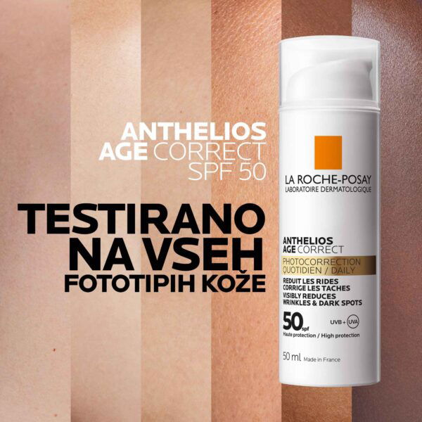 LRP Anthelios Age-Correct krema za zaščito pred soncem proti staranju kože na obrazu SPF50, 50 ml