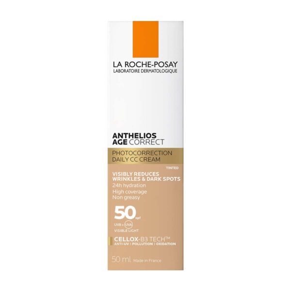 LRP Anthelios Age-Correct tonirana krema za zaščito pred soncem proti staranju kože na obrazu SPF50, 50 ml