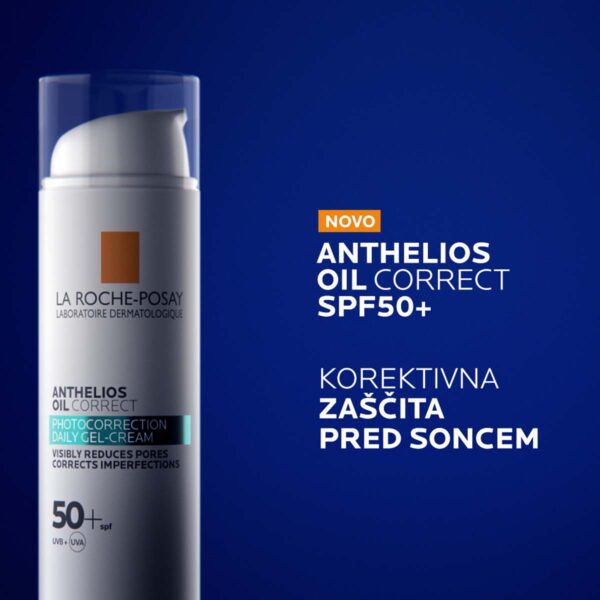 LRP ANTHELIOS OIL CORRECT Gel krema za zaščito mastne kože pred soncem SPF50+, 50 ml