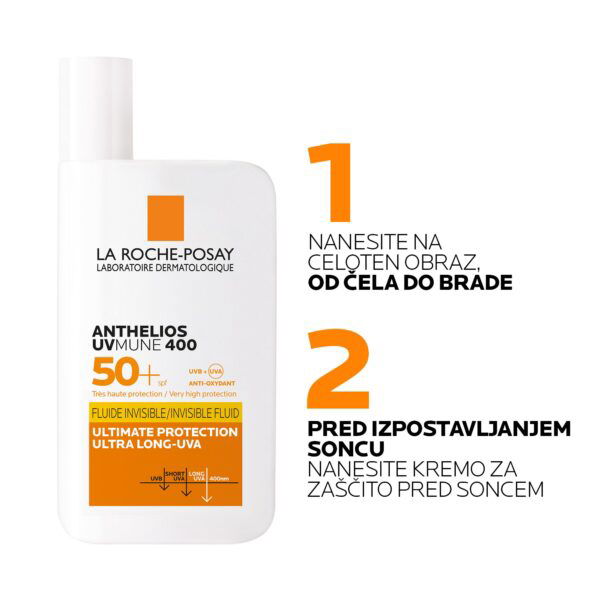 LRP ANTHELIOS UVMUNE 400 Fluid za zaščito pred soncem SPF50+, 50 ml