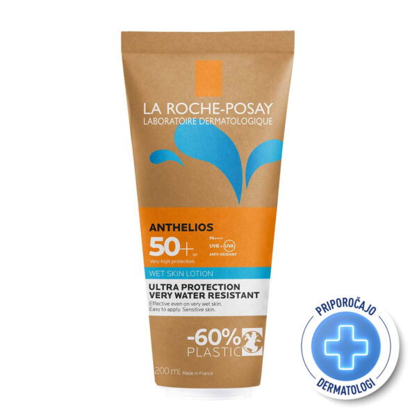 LRP ANTHELIOS Wet Skin Losjon za zaščito pred soncem za mokro in suho kožo SPF50+, 200 ml