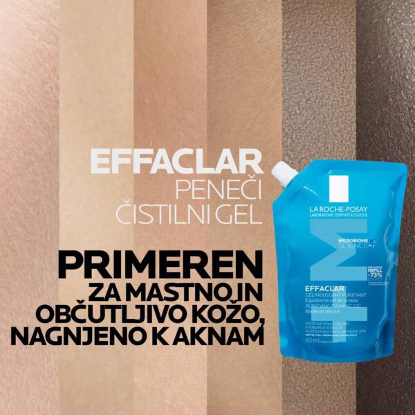 LRP Effaclar Peneči gel za čiščenje kože za ponovno polnjenje, 400 ml