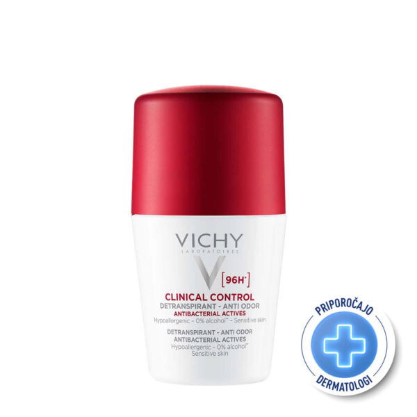 Vichy Clinical Control 96h detranspirant roll-on dezodorant proti neprijetnemu vonju, 50 ml