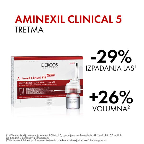 Vichy Dercos Aminexil Clinical 5, ampule proti izpadanju las za ženske