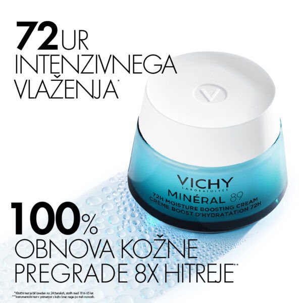 Vichy Mineral 89 krema za 72-urno intenzivno vlaženje za vse tipe kože, 50 ml