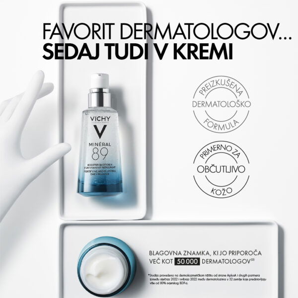 Vichy Mineral 89 krema za 72-urno intenzivno vlaženje za vse tipe kože, 50 ml